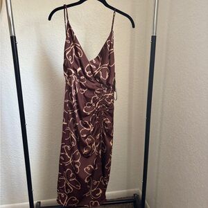 brown silk dress